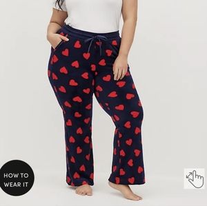 Torrid Velour Hearts Navy Sleep Pant